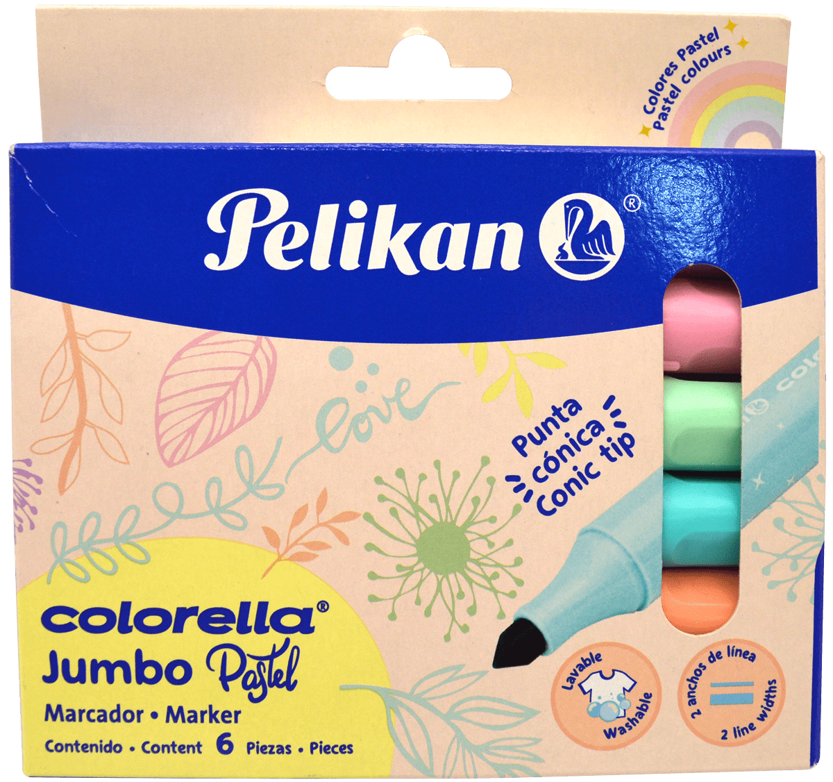 Aladino de Los Mochis. PELIKAN COLORELLA JUMBO PASTEL C/6PZS