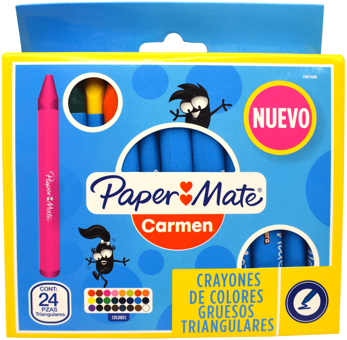 Imagen de PAPERMATE(1) CRAYON CARMEN C/24 EXTRA TRI/REDONDO