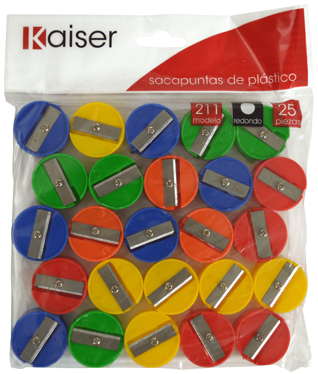 Imagen de KAISER(100) SACAPUNTAS C/25 RED/CUAD/EXA/SURT (MOD. 211/231) (SKRE/SKHE)