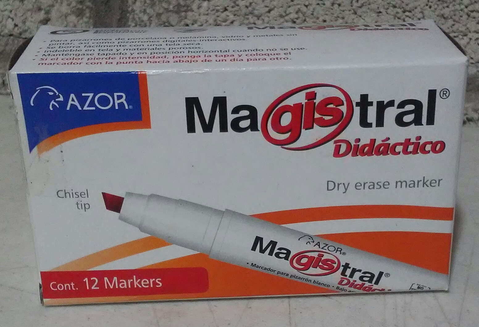 Imagen de AZOR MAGISTRAL C/12 DIDACTICO P/PIZARRON BLANCO (301.8350)