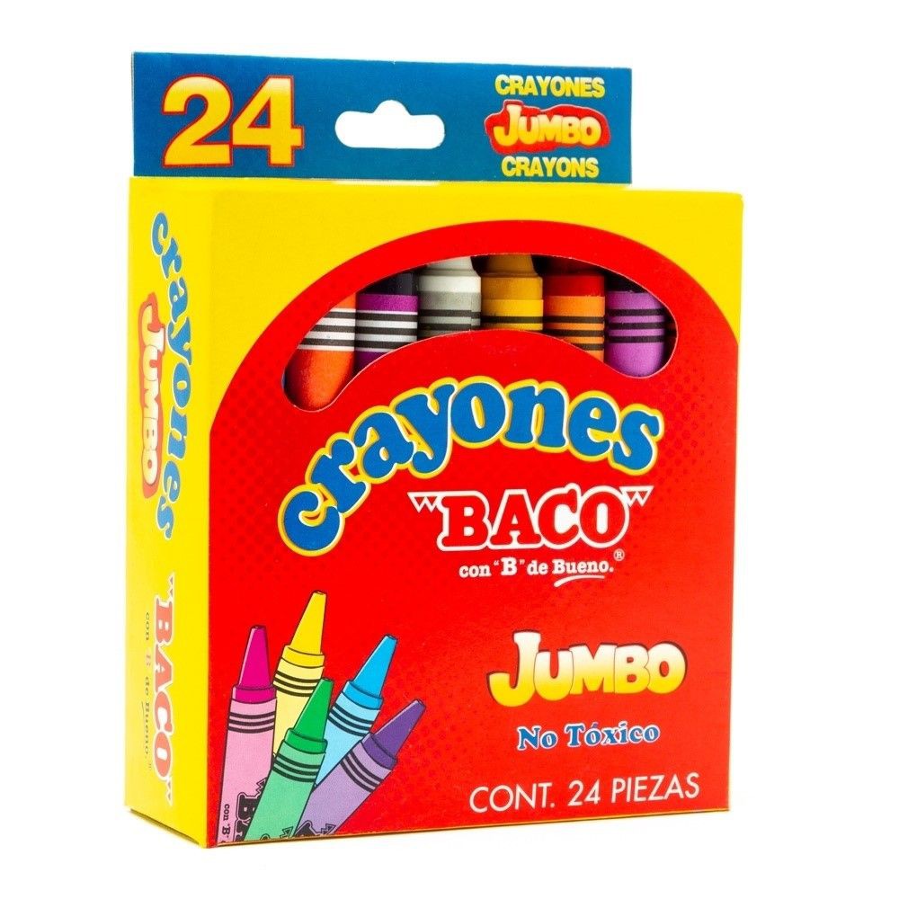 Imagen de BACO(60) CRAYONES JUMBO C/24 RED/TRIAN (CY006/CY012)