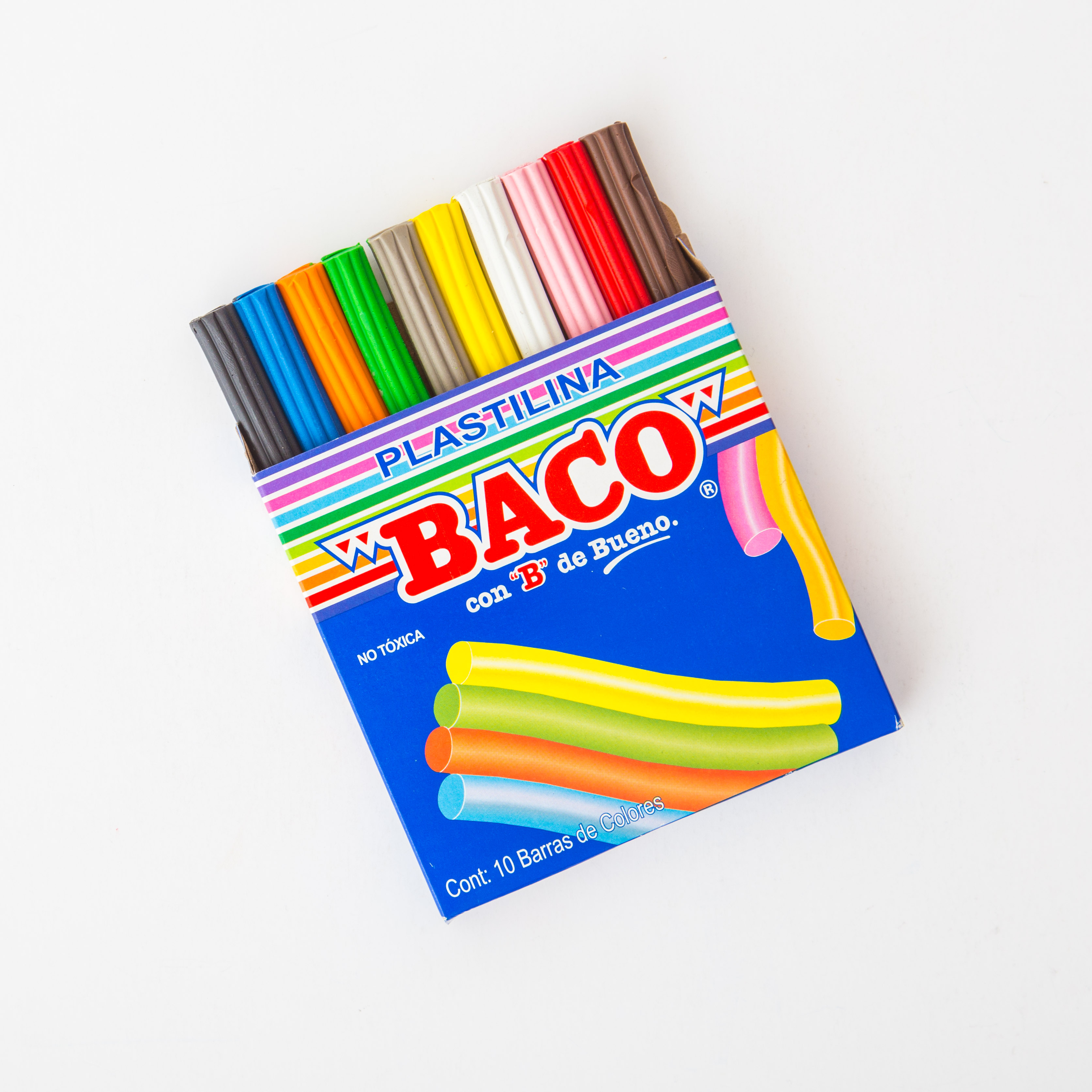 Imagen de BACO(100) PLASTILINA C/10 BARRAS B-1 (PL001)