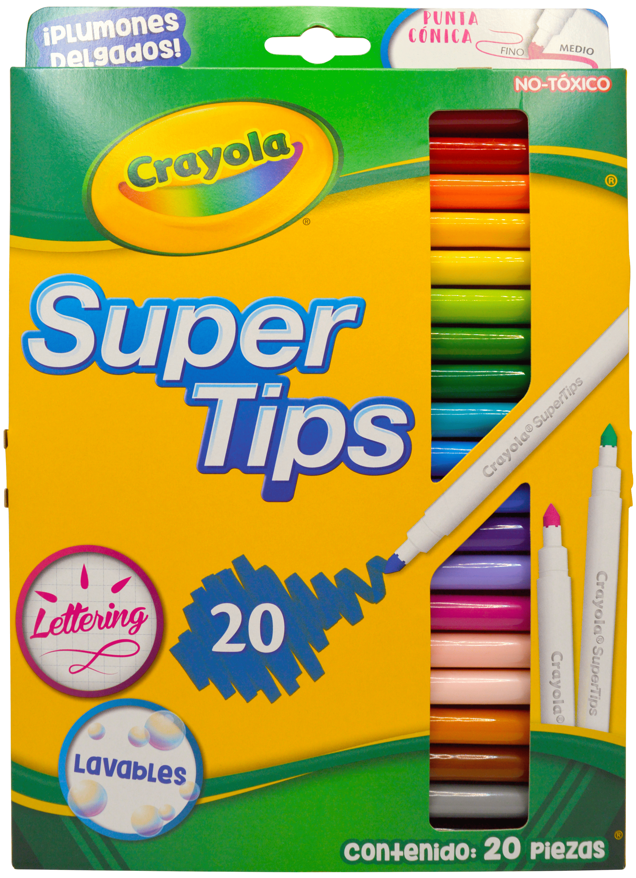 Imagen de CRAYOLA(1) PLUMONES C/20 SUPER TIPS + 4LAPICES (582068M000)