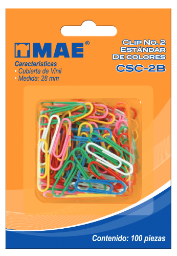 Imagen de MAE(12) CLIP ESTANDAR COLORES BLISTER C/100 #CSC-2B