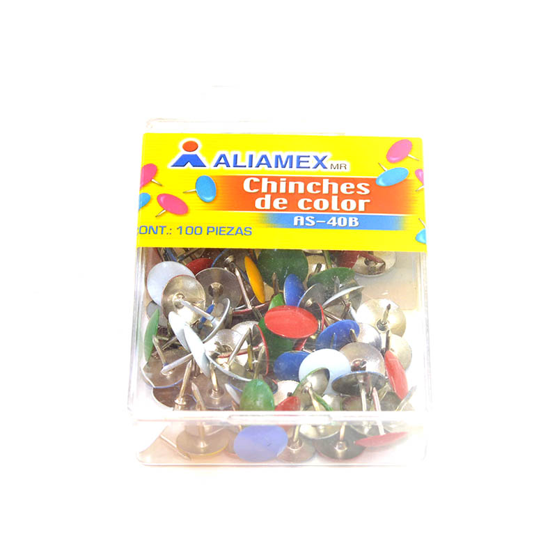 Imagen de ALIAMEX(1) CHINCHES DE COLORES C/100 AS-40B (C0041)